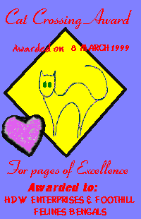 The Cat Crossing Award